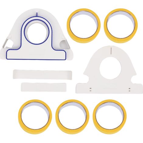 Ortviai Lot de 6 accessoires de masquage peinture : dérouleur manuel + 5 rouleaux de ruban adhésif 25 mm pour fenêtres, portes et meubles