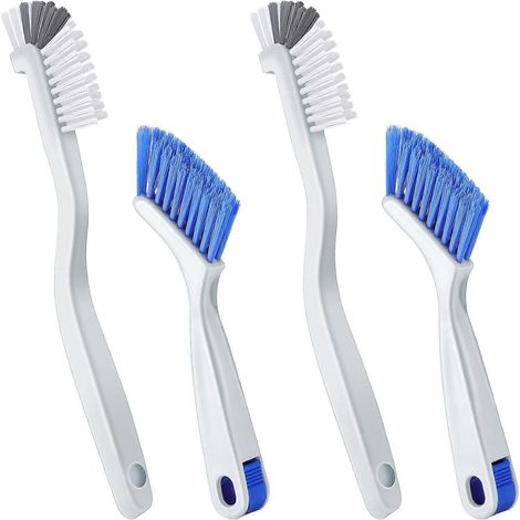 Lot de 4 petites brosses de nettoyage pour nettoyer bouteilles, éviers, cuisine, coins et joints de carrelage, salles de bain, portes coulissantes et fenêtres. (1/4)
