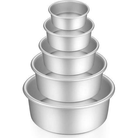 Set of Molded to Gateau Round Coating anti-adhesive with Base Removable Molded (5 pieces)- (1/5)