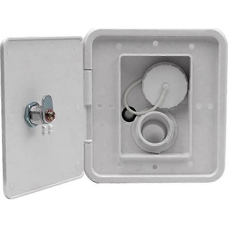 Serbatoio dell'acqua a caduta per camper, sportello quadrato, con viti di bloccaggio – accessorio per camper, roulotte e rimorchi – buone condizioni (1/5)