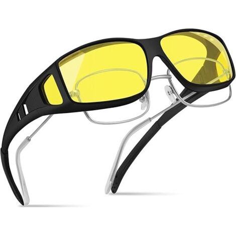 lunettes conduite de nuit homme femme,lunette vision nocturne,lunette anti eblouissement enveloppantes conduire jaune,surlunettes conduite de nuitm Polarisées (1/5)