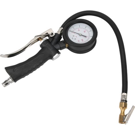 Manomètre de gonflage avec tête rotative pour pneus voiture et moto, manuel et portable 20104 (1/5)