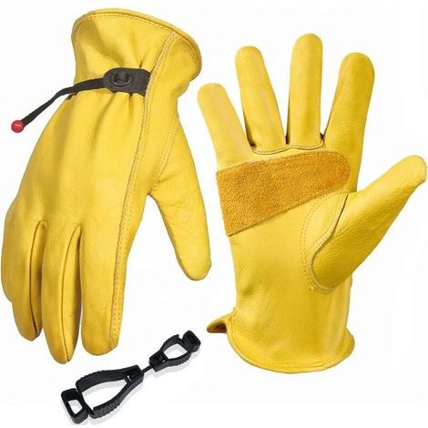 Gardening Gloves for Men/Women - Cowhide Leather Work Gloves - Thorn and Cut Resistant Gardening Gloves (1/5)