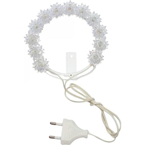 Coroncina Luminosa Aureola Stellario Per Statue Votive cm.10 12Luci Cavo+spina