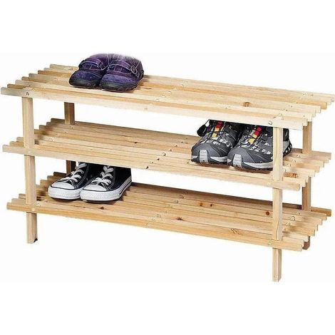 Kesper Schuhregal beige offenes Design drei Ebenen