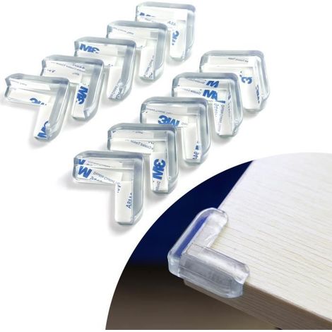 10pcs Protection d'Angle en Silicone Transparent pour Meubles (1/4)