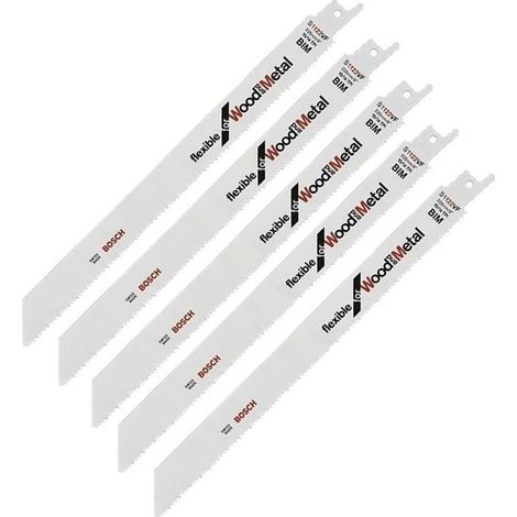 5 x Bosch S123 XF 2608654402 100mm Thin to Thick Sheet Metal Recip Saw Blade