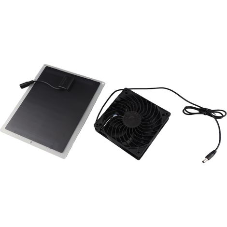Kit ventilateur avec panneau solaire 10W étanche mural extérieur petits poulaillers serres abris (1/5)
