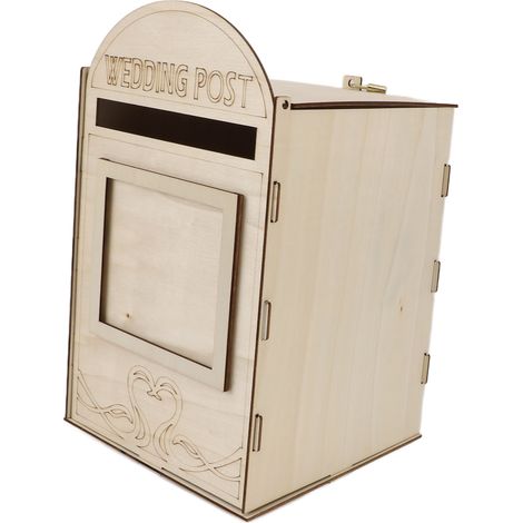 Boîte aux lettres mariage en bois – Avec clé, décoration anniversaire JM01618 (1/5)