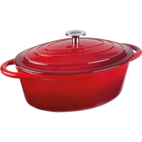 LACOR - COCOTTE FONTE OVALE 29  CM 3L5 ROUGE (1/2)