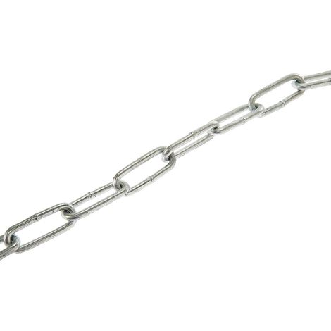Chaîne de liaison, Acier Plaqué Zinc, dia. 4mm, longueur 32mm, 85 kg de charge ( Prix pour Boîte de 10 Mètres )