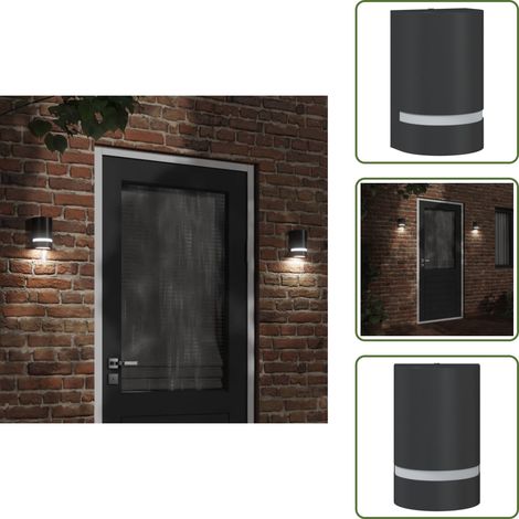 The Living Store Applique murale d'extérieur aluminium moulé sous pression - Applique Murale Exterieure - Éclairage Extérieur - Luminaire Mural - Lampadaire Extérieur - Lumieres Extérieures (1/5)