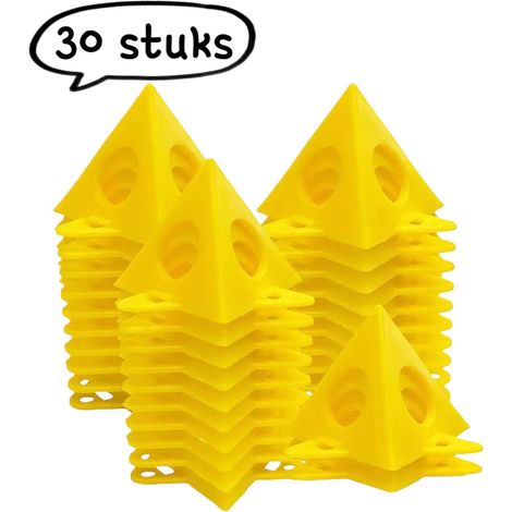 Lot de 30 trépieds coniques avec cadres triangulaires et pieds en plastique pour peinture et travail du bois jaune (1/5)