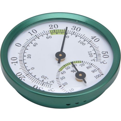 Miniatur-Wandthermometer für den Innenbereich, batterieloses Hygrometer für Haus, Garten, Gewächshaus (Modell TH103A grün) (1/5)