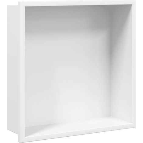 Maison Exclusive - Hornacina ducha acero inoxidable blanco mate 3