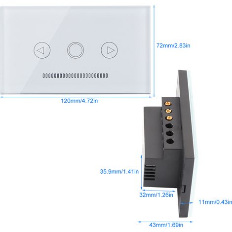 Vernetzter LED-Dimmer mit Funkfernbedienung und Touchpanel, gehärtetes Glas, Weiß (1/5)