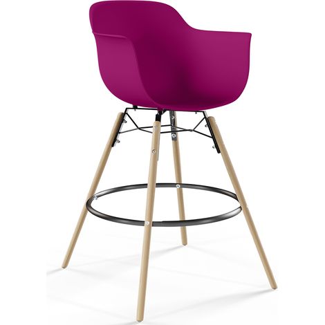 Barhocker im - Skandinavischen Design - Holzbeine - Nordika Mauve (1/5)