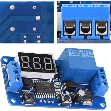 YYC-3 Ein-/Ausschalt-Zeitverzögerungsrelaismodul / Zyklischer Timer / Timer / Selbstverriegelnder Schalter, 5V/12V wählbarer Mikrocontroller (1/5)