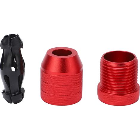 Verstellbarer Bohrstopp aus Aluminiumlegierung mit rotem, rutschfestem Nylon-Innenring für Holzbearbeitung, geeignet für Bohrer von 6,1 bis 10,9 mm (0,24 bis 0,43 Zoll). (1/5)
