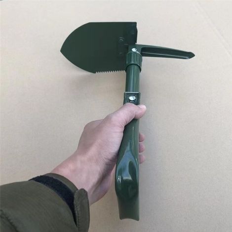 Pelle de jardin en acier au carbone ultra-stable et haute résistance, pelle pliante multifonction, pelle de camping, accessoire indispensable pour les activités de plein air (verte) (1/4)