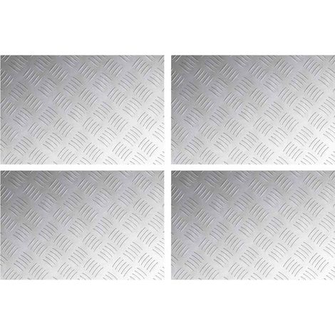Plaques à damier 4 pcs Argent 60 x 40 cm Aluminium CFW718703 (1/5)