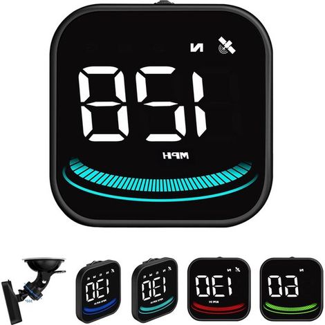 Head-Up Display universale per auto, tachimetro digitale GPS con ventosa, allarme di velocità eccessiva e avviso di stanchezza per tutti i veicoli. (1/5)