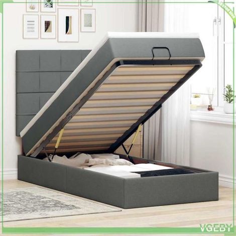 Cadre de lit ottoman - Modèle 3313134 - 100 x 200 cm - Rangement hydraulique - Matelas 20 cm (1/5)