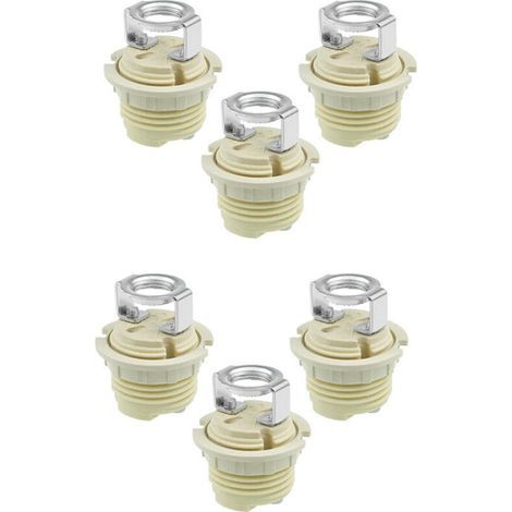 Set di 6 portalampade filettati in ceramica G9 - Anello solido compatibile con lampade alogene, LED e CFL, OUYLAF (1/4)
