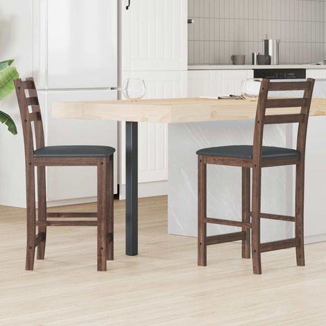 vidaXL  Dining Chairs  2 pcs Light Brown 40 x 47.5 x 99.5 cm