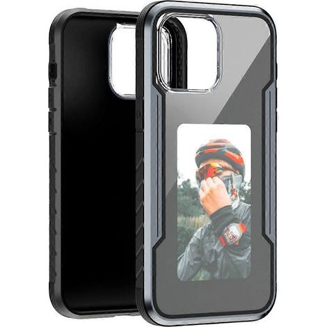 NFC-Smartphone-Hülle mit anpassbarem E-Ink-Bildschirm für iPhone 15 Pro Max (Grau) – Aktualisierbarer Bildschirm – (1/5)