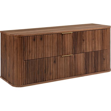 Meuble sous-vasque à suspendre GLAMOUR coloris noyer foncé 120 cm