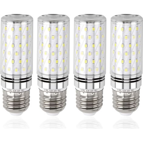 E27 LED-Lampe, Kaltweiß (6000 K), 1600 lm, 16 W, entspricht einer 100–120 W Halogenlampe, großes E27-Schraubsockel, LED-Maiskolbenlampe, 360°-Abstrahlwinkel für Kronleuchter, 220–240 V Wechselstrom, n