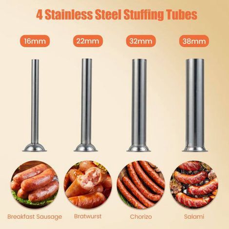 Manual Sausage Stuffer, 11 LBS Capacity, 4 Tubes, 2 Speeds (1/5)