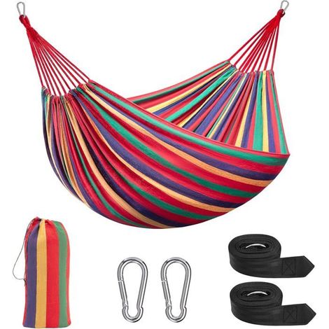 Hamac - KZQ - 260x150 cm - 300 kg - Multi-personnes - Rouge (1/5)