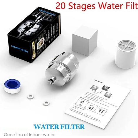 Camping tools Outdoor householdto Remove Chlorine Fluoride Heavy,20 Stages Filt (1/4)