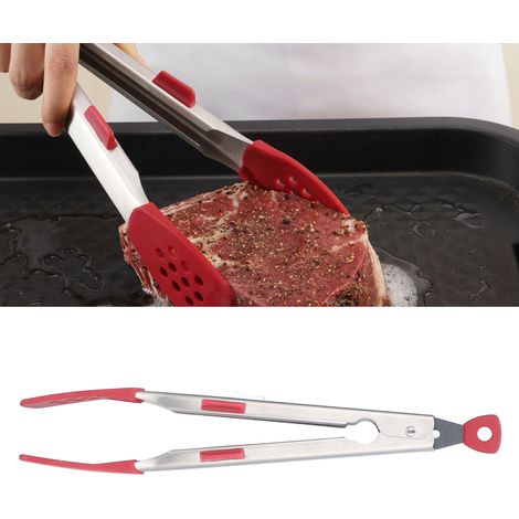 Pinces à barbecue coréennes en acier inoxydable 304, pinces à steak, pinces à barbecue (rouge) (1/5)