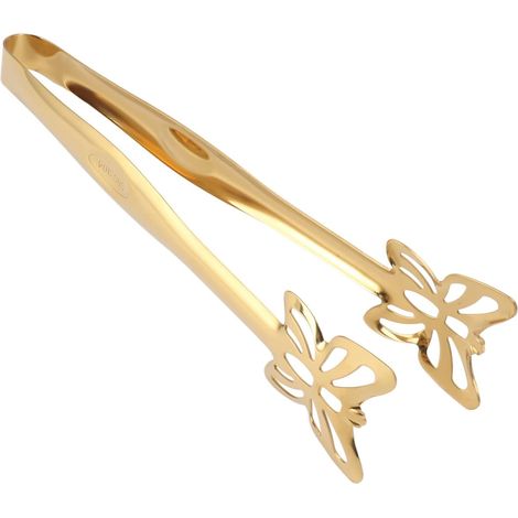 Pince de service dorée en acier inoxydable de qualité alimentaire (25 cm) pour buffets, grillades, pâtisseries et barbecues. (1/5)