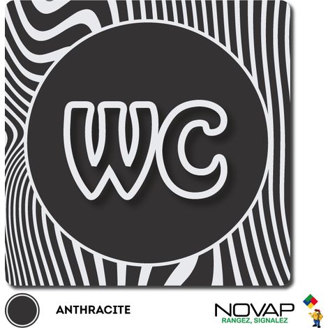 Plaque WC - Design Anthracite 90x90mm - 4330938 (1/3)
