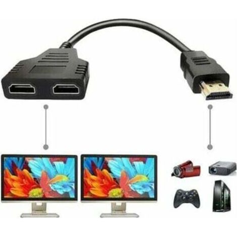 Câble adaptateur répartiteur HDMI Répartiteur HDMI 1 entrée 2 sorties HDMI mâle (1/5)