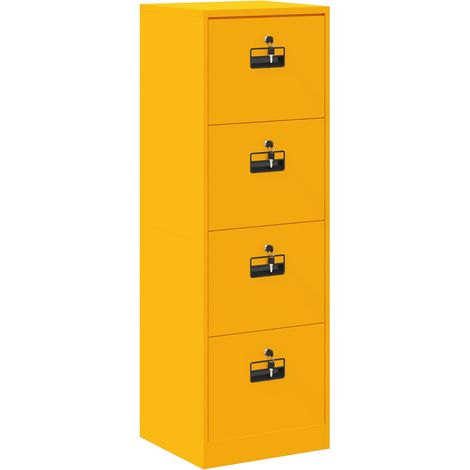 Maison Exclusive - Mueble archivador con cajón Amarillo Mostaza 4
