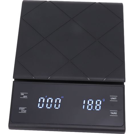 Digitale Kaffeewaage 3 kg 0,1 g, wasserdicht, Touchscreen, mit Timer, für Küche, Café und Bäckerei, schwarz. (1/5)