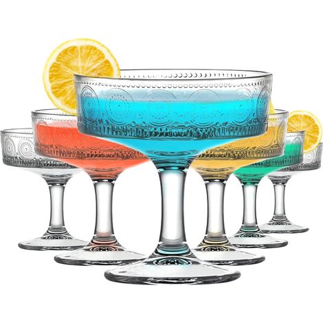 Lot de 6 coupes vintage en verre 200 ml