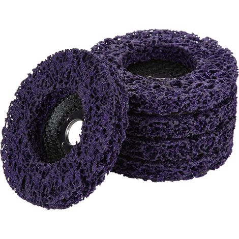 Lot de 5 Disques Abrasifs pour Meuleuse 100 mm 60 Poly Strip Disc Outil de Nettoyage pour Enlever Rouille/Peinture/Ecaillage,Violet (1/5)