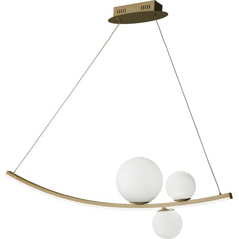 Lampada a sospensione ALTALENA led in metallo 120 cm verniciato ORO (1/4)