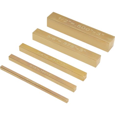 Jeu de 5 cales de mesure en laiton, barre de réglage précise, outil de contrôle dimensionnel pour travail du bois, kit d'étalonnage professionnel. (1/5)