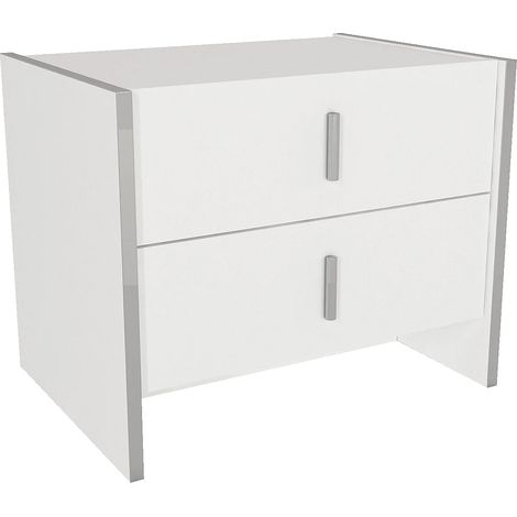 Comodino 2 cassetti Bianco - CADEBA (1/5)