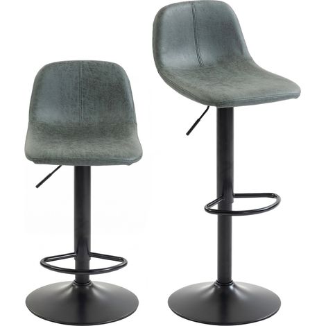 HOMCOM Bar Stools Set of 2, Modern Swivel Barstools for Dining Room, Green