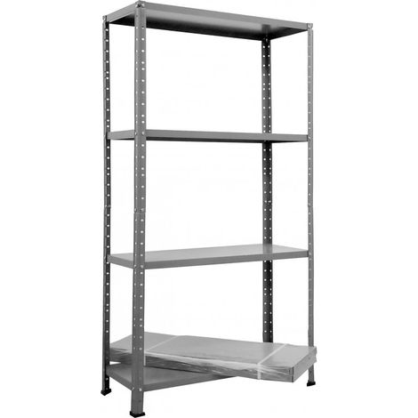 2 Estanterías base 60 con tornillos Grima, 4 niveles, 40 kg, largo 75 cm, profundo 30 cm, alto 136 cm