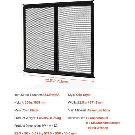 Protecteur de porte moustiquaire, construction en aluminium durable, installation sans outil, H20xW22.5 pouce (1/2)