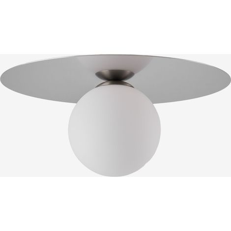 Plafonnier Anine en fer et verre SKLUM Gris Chromé Ø30 cm